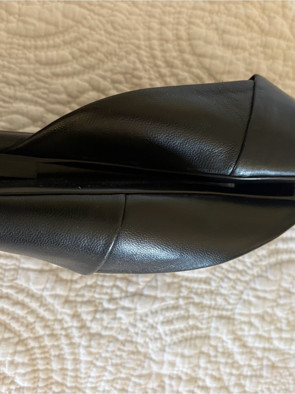 Jenni Kayne Mia Black Square-Toe Leather Flats Mules Shoes - Picture 4 of 6